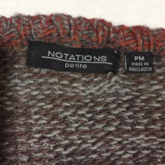 Notations Petite Sweater 3/4 Sleeves Earth Tones - Picture 5 of 7